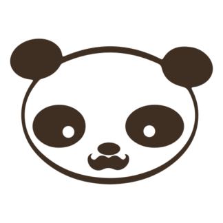 Young Panda Funny Moustache Decal (Brown)